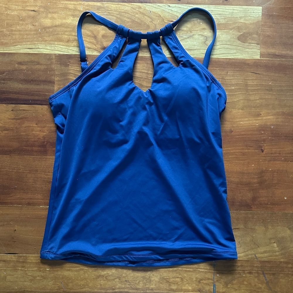 La Blanca Navy Halter tankini Top